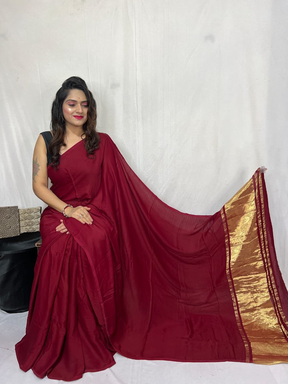 img 20260825 wa0017 PLAIN MODAL SILK SAREE WITH TISSUE PALLU